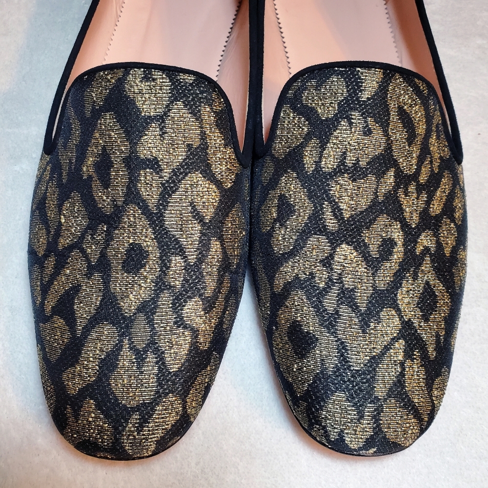 J. Crew Metallic Leopard Print Smoking Loafer 8.5 - Picture 6 of 8